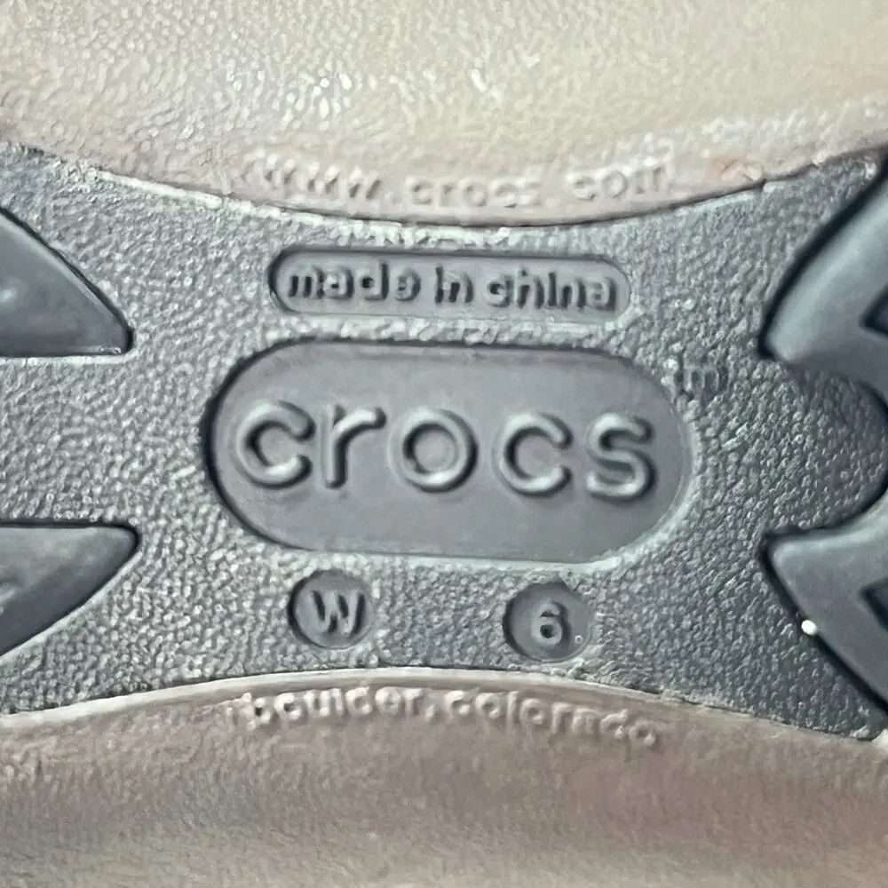 Crocs Alice Mary Jane Brown Slip Resistant Ballet Flats Work Shoes Womens Size 6